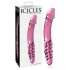 Icicles No. 57 - dvojvrstvové sklený dildo s penisom (ružový)
