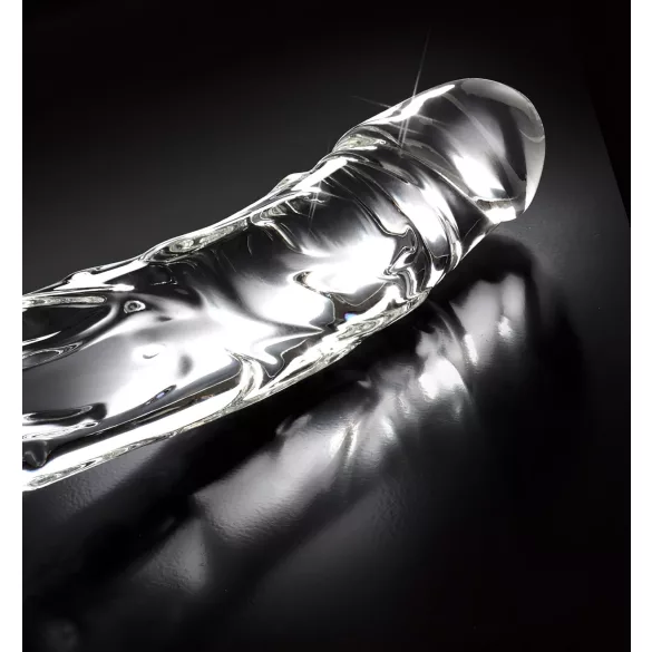 Icicles No. 62 - sklenené dildo s penisom - číre