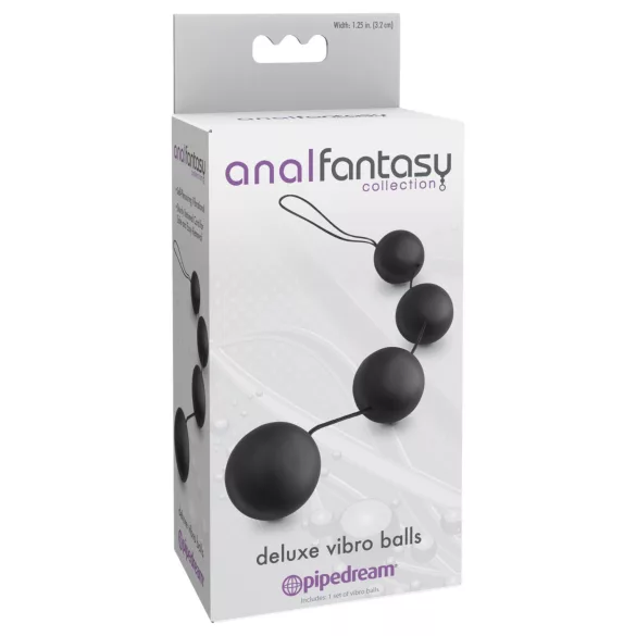Anal Fantasy - análne korálky s vnútornými guľôčkami - čierne