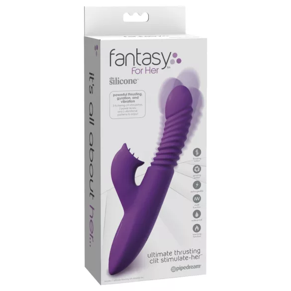 Fantasy For Her - 3 v 1 vibračný posúvač s funkciou nahrievania (fialový)