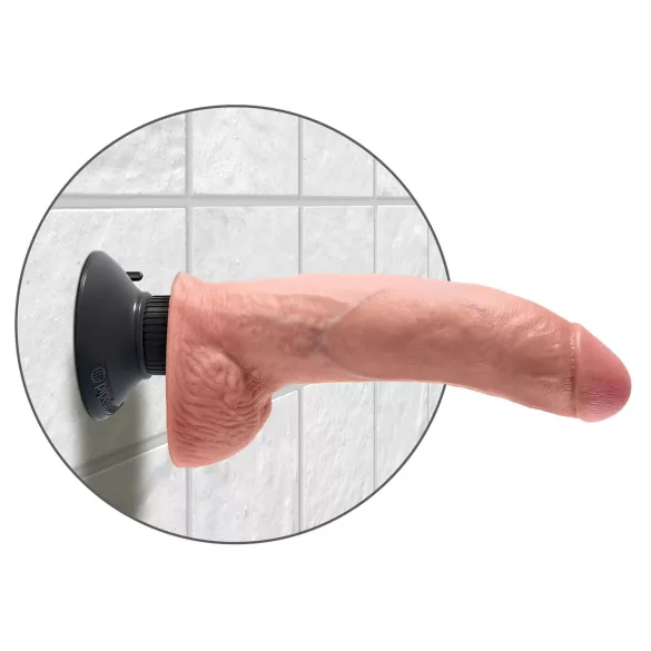 King Cock - realistický ohybný vibrátor s prísavkou - 26 cm - telová farba