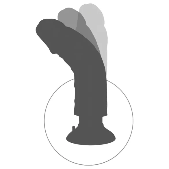 King Cock - realistický ohybný vibrátor s prísavkou - 26 cm - telová farba
