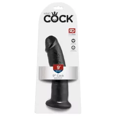 King Cock - realistický dildo s prísavkou - čierny 23 cm