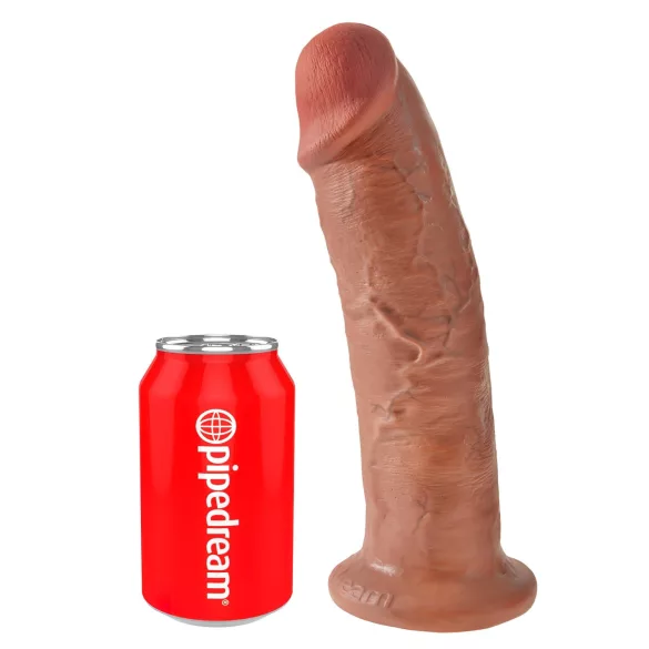 King Cock 10 - veľký dildó s prísavkou (25 cm) - tmavý naturál
