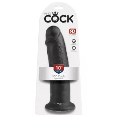 King Cock - realistický dildó s prísavkou - čierny 25 cm