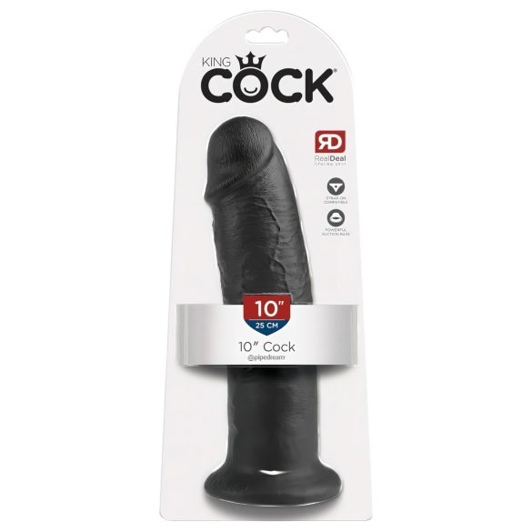 King Cock 10 - dildó s prísavkou (25cm) - čierny