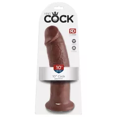   King Cock - realistický dildó s prísavkou - 25 cm - hnedý