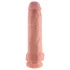 King Cock 11 - realistický dildo s prísavkou a semenníkmi - 28 cm - telová farba