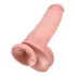King Cock 11 - realistický dildo s prísavkou a semenníkmi - 28 cm - telová farba