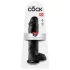 King Cock 11 - realistický dildó s prísavkou a semenníkmi - čierny 28 cm