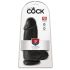 King Cock 9 Chubby - prísavkový, semenníkový dildo (23 cm) - čierny