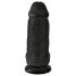 King Cock 9 Chubby - prísavkový, semenníkový dildo (23 cm) - čierny