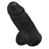 King Cock 9 Chubby - prísavkový, semenníkový dildo (23 cm) - čierny