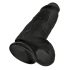 King Cock 9 Chubby - prísavkový, semenníkový dildo (23 cm) - čierny