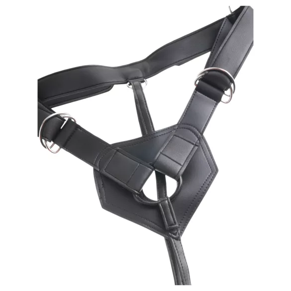 King Cock - pripínací dildo s postrojom - čierne 7 inch