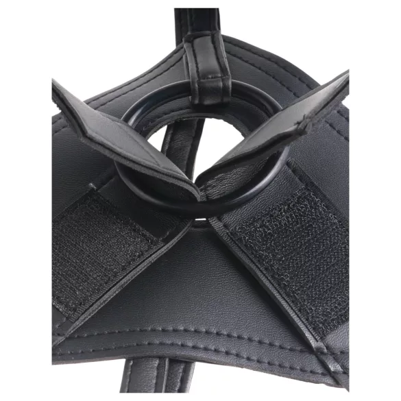 King Cock - pripínací dildo s postrojom - čierne 7 inch