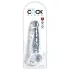 King Cock Clear - realistický dildó s prísavkou a semenníkmi - 20 cm
