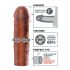 X-TENSION Mega 2 - realistický návlek na penis (20,3 cm) - tmavá prírodná