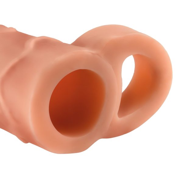 X-TENSION Perfect 2 - erekčný návlek s krúžkom na penis - 19 cm - prírodný