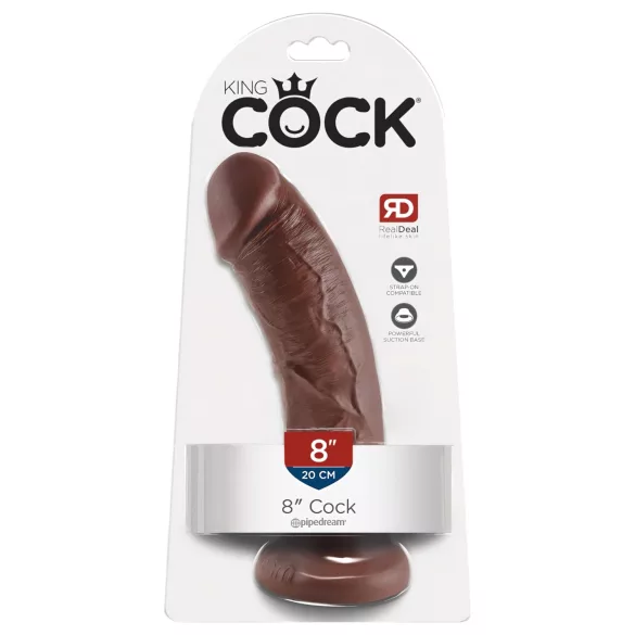 King Cock - dildo realistický - 20 cm - hnedý