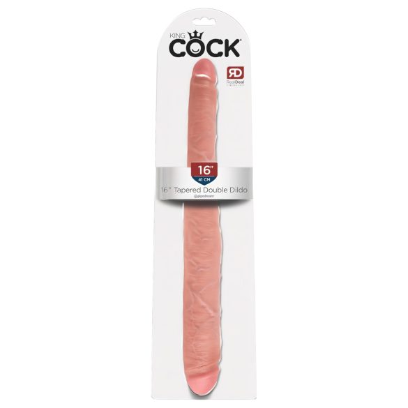 King Cock 16 Tapered - realistické dvojité dildo (41cm) - prírodné