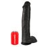 King Cock 15 - prísavkový, semenníkový dildo (38cm) - čierny