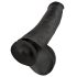 King Cock 15 - prísavkový, semenníkový dildo (38cm) - čierny