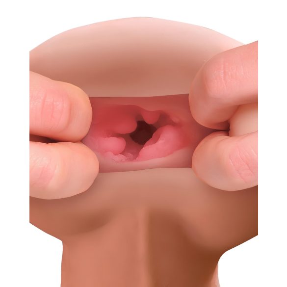 PDX - masturbátor a návlek na penis 2v1 - realistický, telová farba