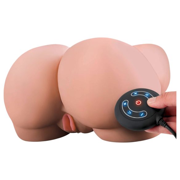 PDX Elite Milk Me Silly - vibračný torzo masturbátor (naturálny)