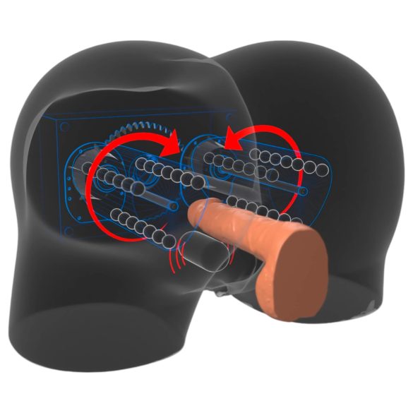 PDX Elite Milk Me Silly - vibračný torzo masturbátor (naturálny)