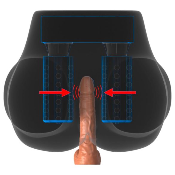 PDX Elite Milk Me Silly - vibračný torzo masturbátor (naturálny)