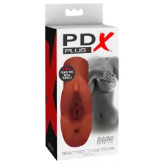   PDX Double Stroker - mužský masturbátor 2v1 - realistický pocit - hnedý