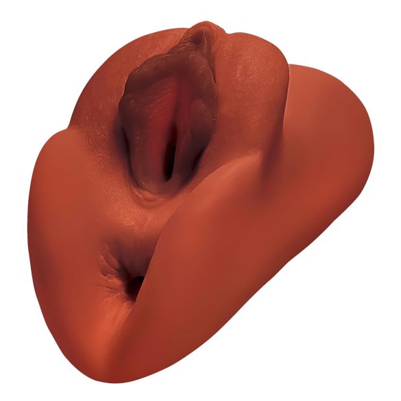 PDX Double Stroker - mužský masturbátor 2v1 - realistický pocit - hnedý