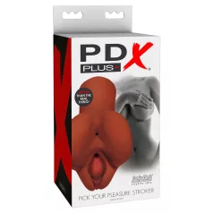   PDX Pick Your Pleasure - 2v1 realistický masturbátor - hnedý