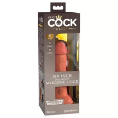   King Cock Elite - realistický dildo s prísavkou - 15 cm - tmavý