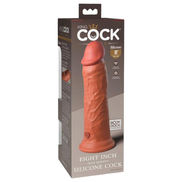 King Cock Elite 8 - realistický dildó s prísavkou - tmavý 20 cm