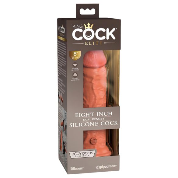 King Cock Elite 8 - realistický dildó s prísavkou - tmavý 20 cm