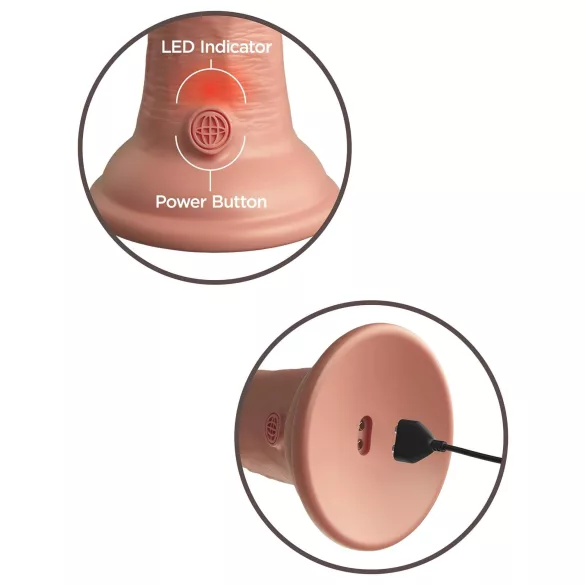 King Cock Elite 6 - vibrátor s prísavkou (15 cm) - telovej farby