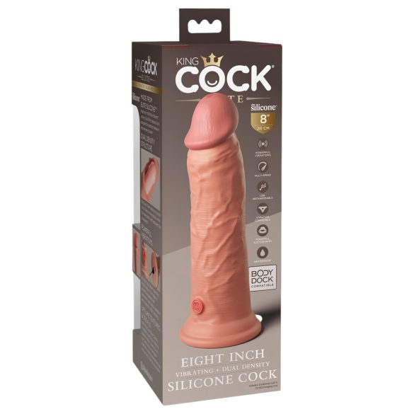 King Cock Elite 8 - realistický vibrátor s prísavkou - 20 cm - telová farba