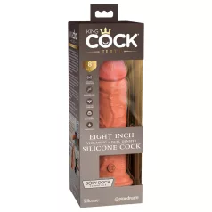   King Cock Elite 8 - realistický vibrátor 20 cm - tmavá farba