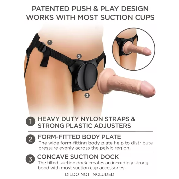 King Cock Elite - strap-on postroj pre začiatočníkov - čierny