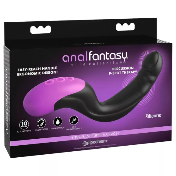 Anal Fantasy - vibračný stimulátor prostaty - pulzujúci - čierny