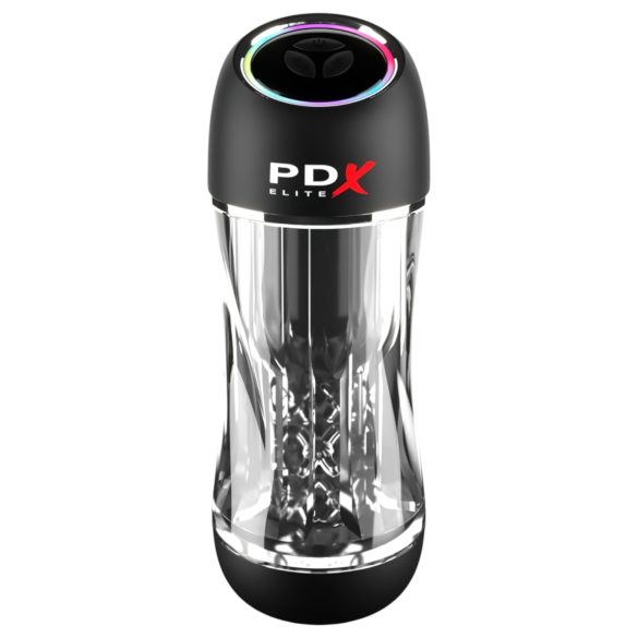 PDX ViewTube Pro - sací-vibračný masturbátor (čierny)