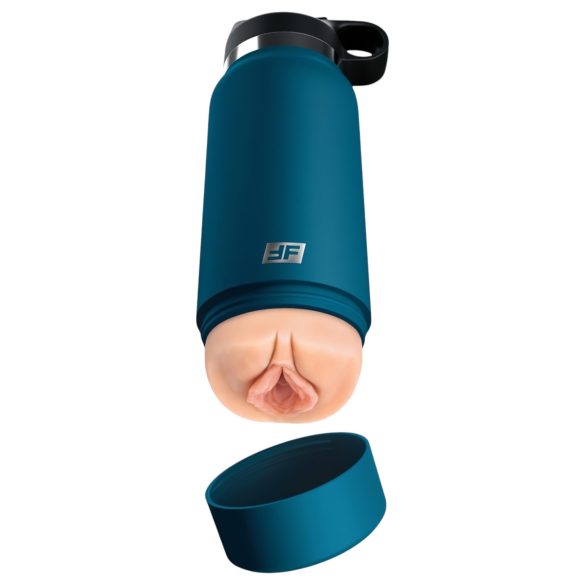 Fuck Flask Private Pleaser - umelé pohlavie v fľaši (modro-prirodná)