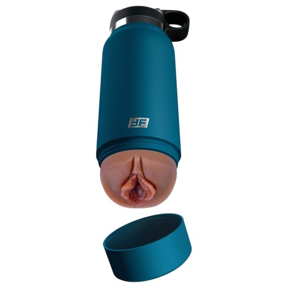 Fuck Flask Private Pleaser - umelá vagína v fľaši (modro-hnedá)