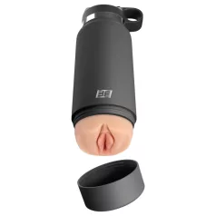   Fuck Flask Secret Delight - masturbátor v tvare fľaše - čierna/prírodná farba