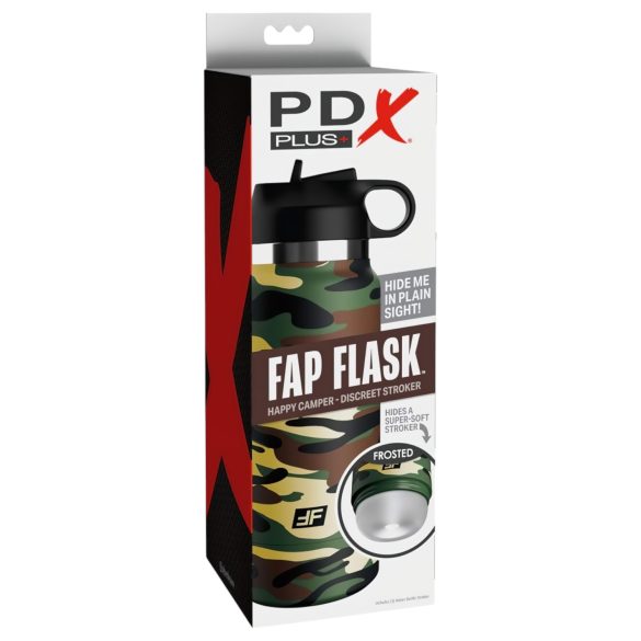 Fap Flask Happy Camper - masturbátor vo fľaši - zeleno-čierny