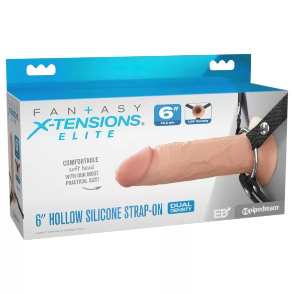 X-TENSION Elite - dutý nasadzovací dildo (telovej farby)
