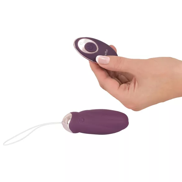 Javida - vibro vajíčko s diaľkovým ovládaním a rotujúcimi perličkami - fialové
