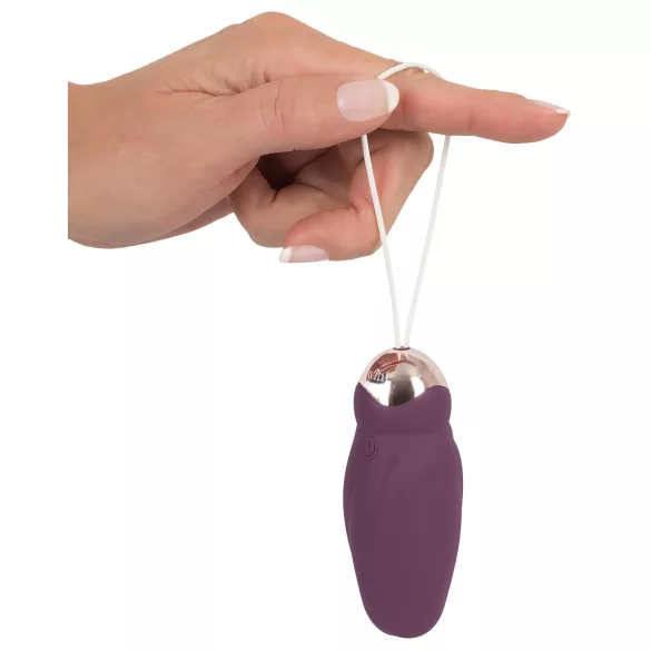 Javida - vibro vajíčko s diaľkovým ovládaním a rotujúcimi perličkami - fialové